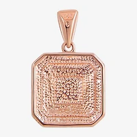 14K Rose Gold Over Silver Crystal Square Pendant Necklace