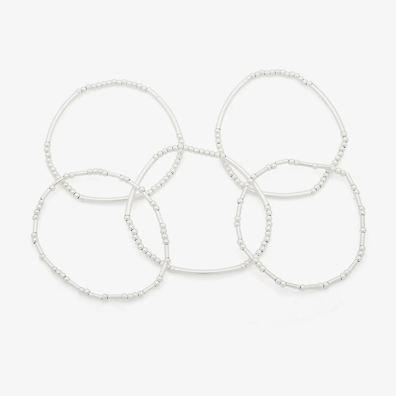 a.n.a Silver Tone Womens 5-pc. Bracelet Set
