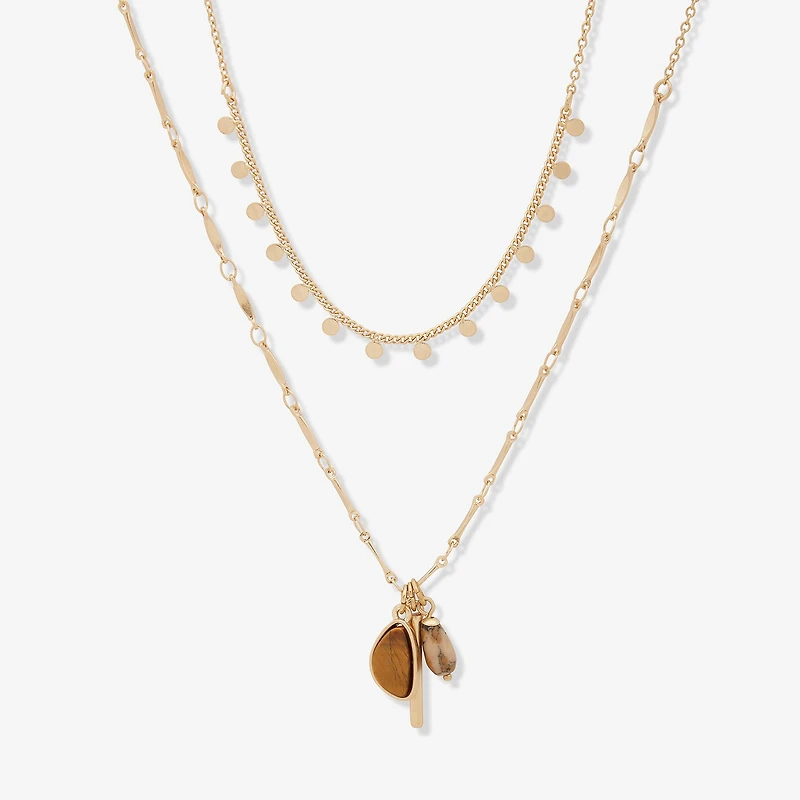 a.n.a Womens Brown Tiger's Eye 16 Inch Strand Necklace