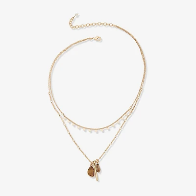 a.n.a Womens Brown Tiger's Eye 16 Inch Strand Necklace