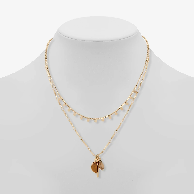 a.n.a Womens Brown Tiger's Eye 16 Inch Strand Necklace