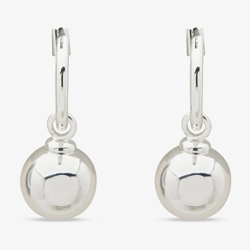 Worthington Silver Tone Womens 30.5mm Ball Hoop Earrings
