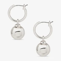 Worthington Silver Tone Womens 30.5mm Ball Hoop Earrings