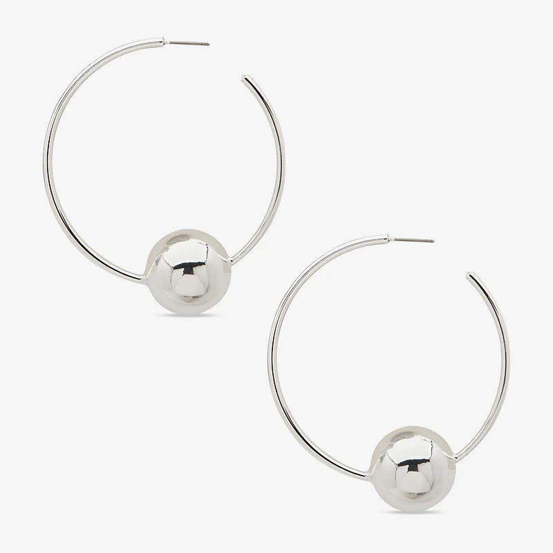 Worthington Silver Tone Womens 63.5mm Hoop Earrings