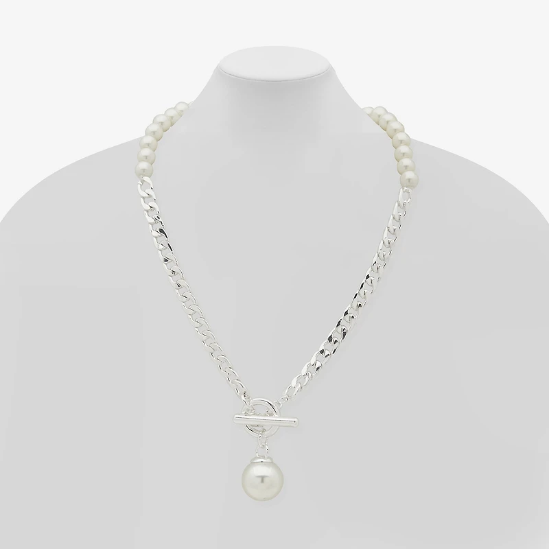 Worthington Simulated Pearl Womens 19 Inch Pendant Necklace