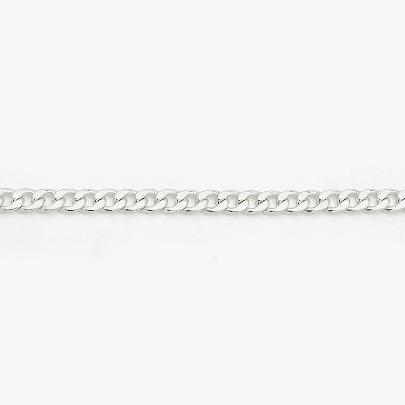 Worthington Silver Tone Simulated Pearl Womens Curb Chain Bracelet
