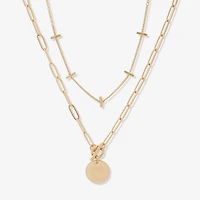 a.n.a Toggle Coin Pendant Womens 18 Inch Strand Necklace