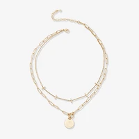 a.n.a Toggle Coin Pendant Womens 18 Inch Strand Necklace
