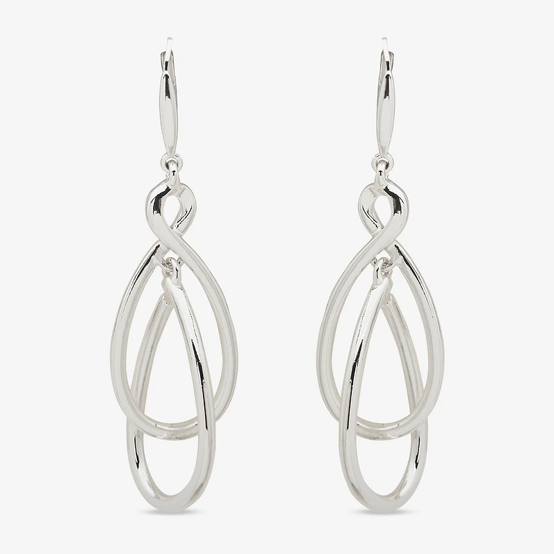 Worthington Silver Tone Orbital Womens Infinity Drop Earrings