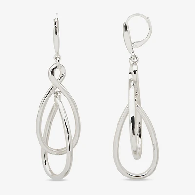 Worthington Silver Tone Orbital Womens Infinity Drop Earrings