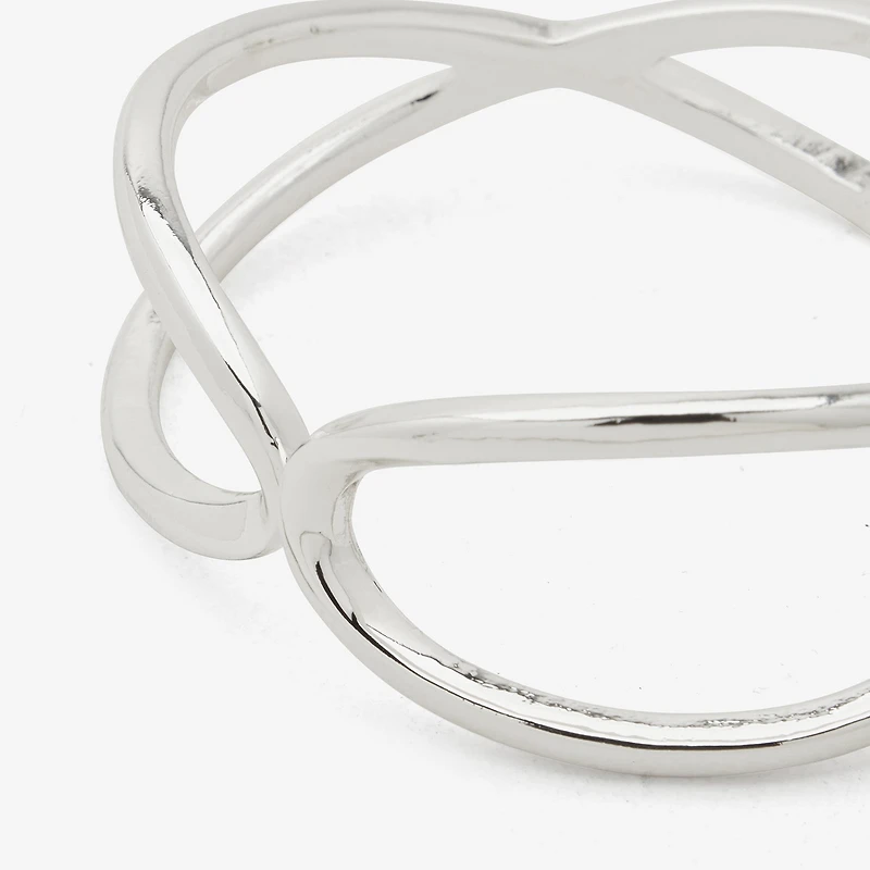 Worthington Silver Tone Twisted Womens Cuff Bracelet