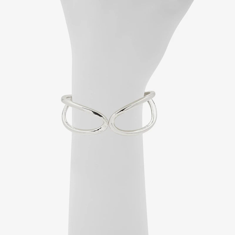 Worthington Silver Tone Twisted Womens Cuff Bracelet