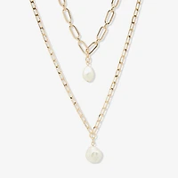 Worthington Pendant Womens White 21 Inch Strand Necklace