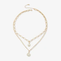Worthington Pendant Womens White 21 Inch Strand Necklace