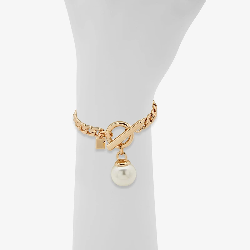 Worthington Toggle Charm Womens 8 Inch Curb Chain Bracelet