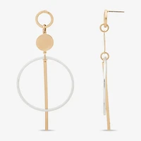 a.n.a Two Tone Circle Linear 86.4mm Womens Drop Earrings