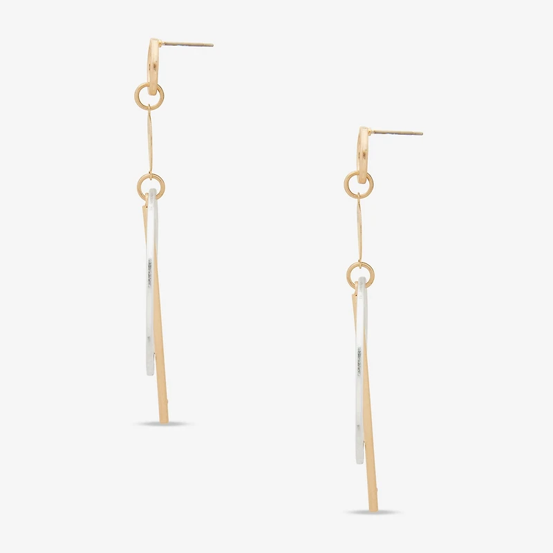 a.n.a Two Tone Circle Linear 86.4mm Womens Drop Earrings