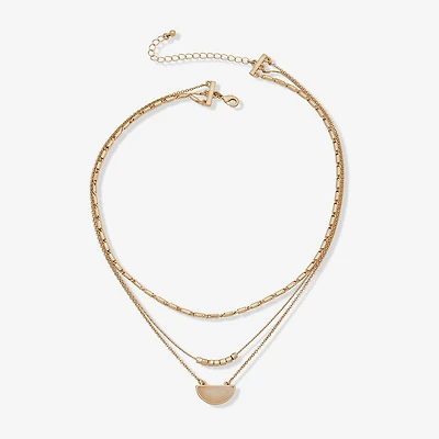 a.n.a Gold Tone Womens 24 Inch Strand Necklace