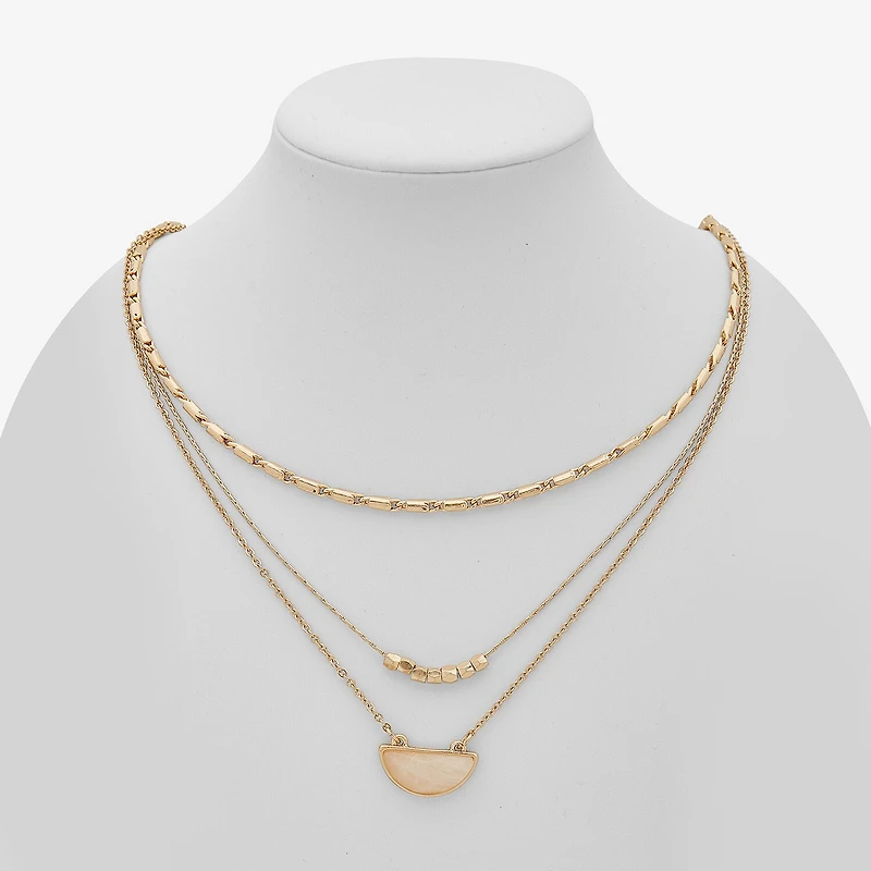 a.n.a Gold Tone Womens 24 Inch Strand Necklace