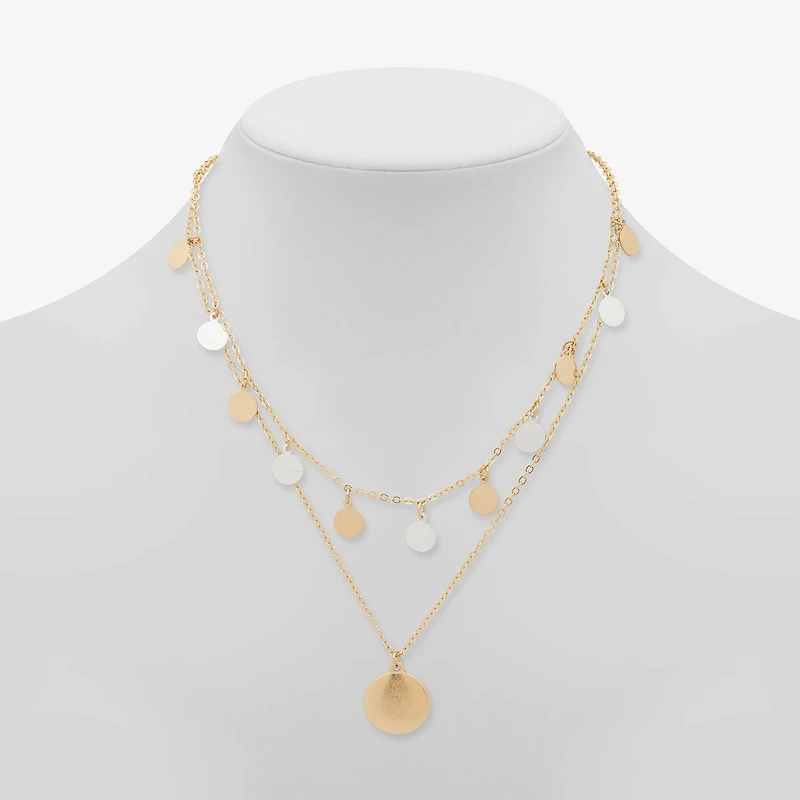 a.n.a Two Tone Womens 16 Inch Strand Necklace