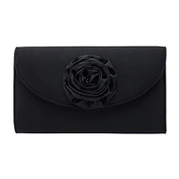 N By Nina Frily Rosette Emebellished Flap Clutch Evening Bag