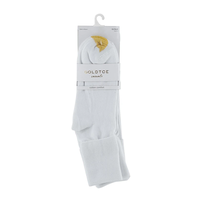 Gold Toe Casual Womens Multi-Pack 3 Pair Turncuff Socks