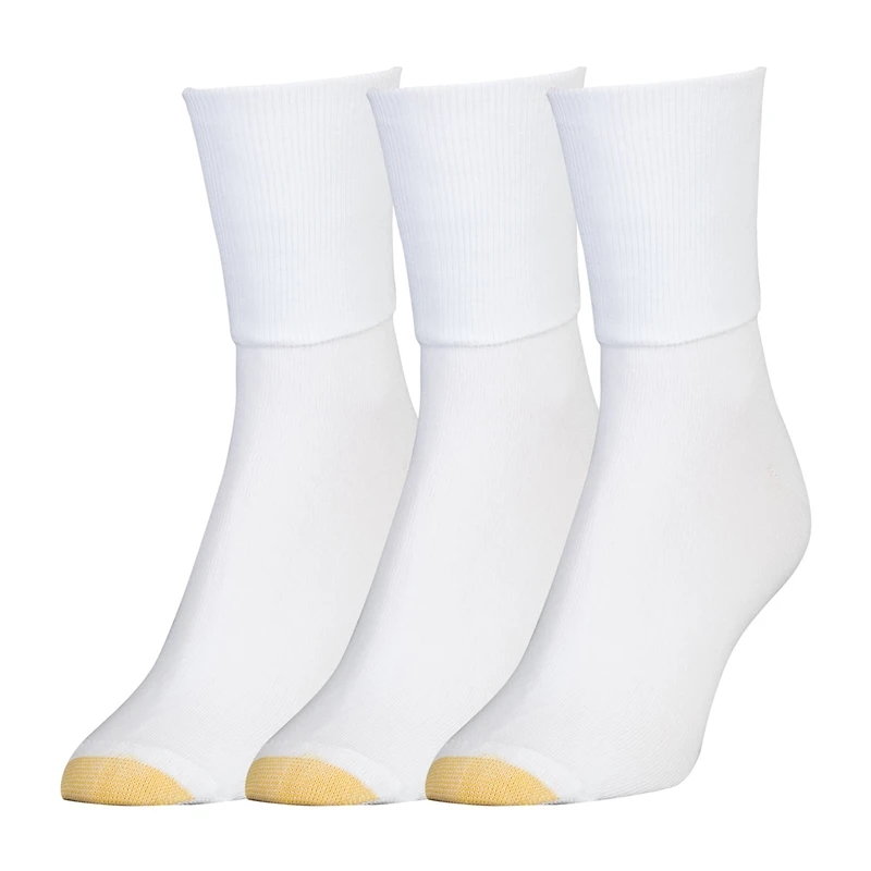 Gold Toe Casual Womens Multi-Pack 3 Pair Turncuff Socks