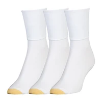 Gold Toe Casual Womens Multi-Pack 3 Pair Turncuff Socks