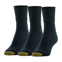 Gold Toe Casual Womens Multi-Pack 3 Pair Plus Tall Turncuff Socks