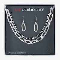 Liz Claiborne Layered Necklace And Drop Earring Womens 2-pc. Jewelry Set