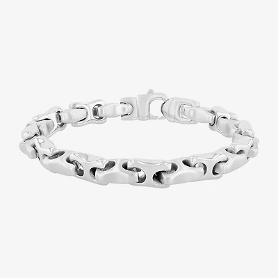 Mens Stainless Steel 9 Inch Solid Link Chain Bracelet
