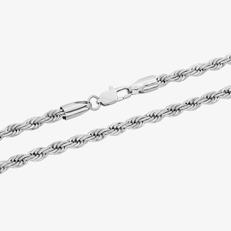 Mens Stainless Steel 24 Inch Rope Chain Necklace