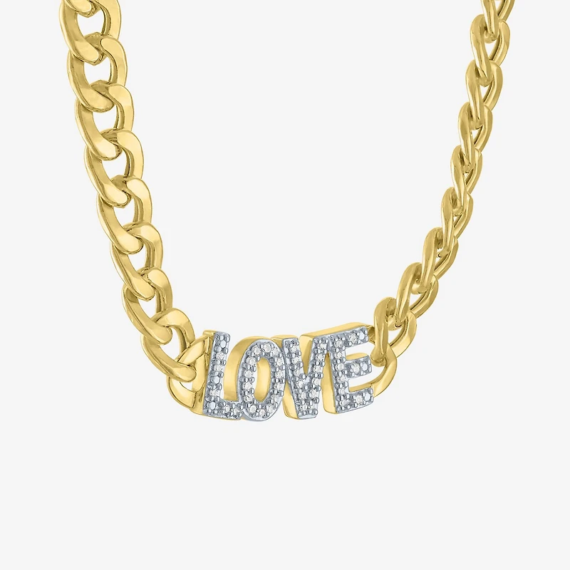 Diamond Addiction (G-H / I1-I2) Womens 1/10 CT. T.W. Lab Grown White Diamond 14K Gold Over Silver Sterling Silver 18 Inch Pendant Necklace