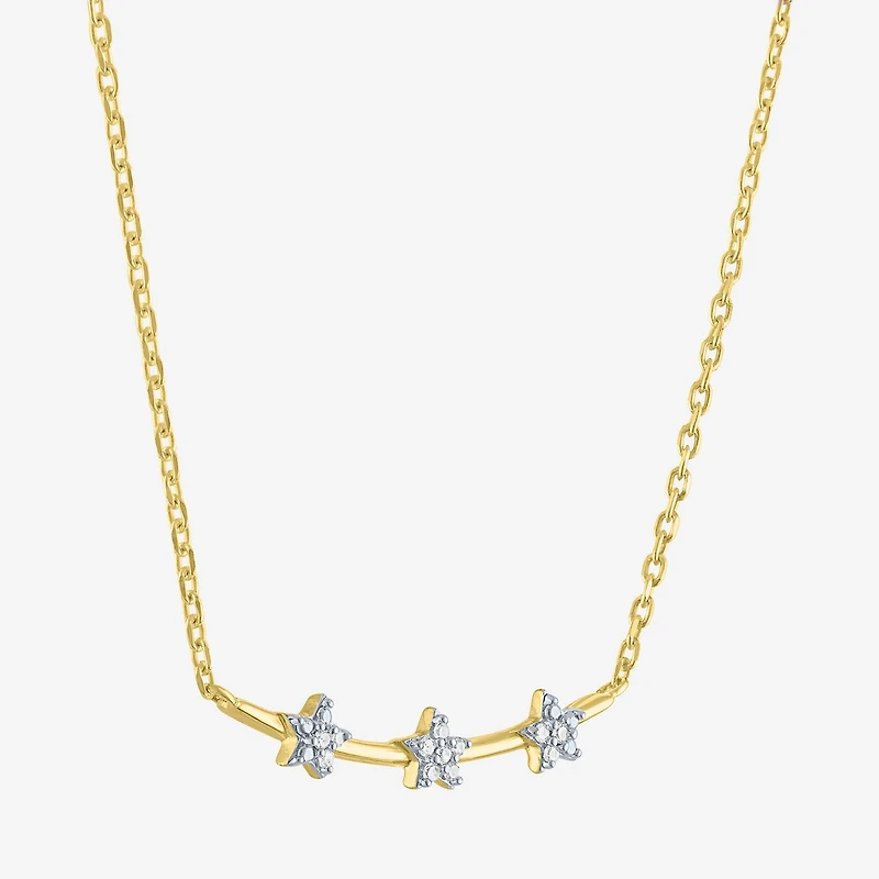 Diamond Accent (G-H / Si2-I1) Womens Lab Grown White 14K Gold Over Silver Sterling 18 Inch Pendant Necklace