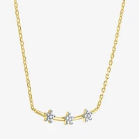 Diamond Accent (G-H / Si2-I1) Womens Lab Grown White 14K Gold Over Silver Sterling 18 Inch Pendant Necklace