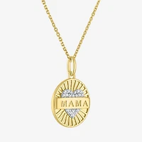 Diamond Addiction "Mama" (G-H / I1-I2) Womens 1/10 CT. T.W. Lab Grown White Diamond 14K Gold Over Silver 16 Inch Pendant Necklace
