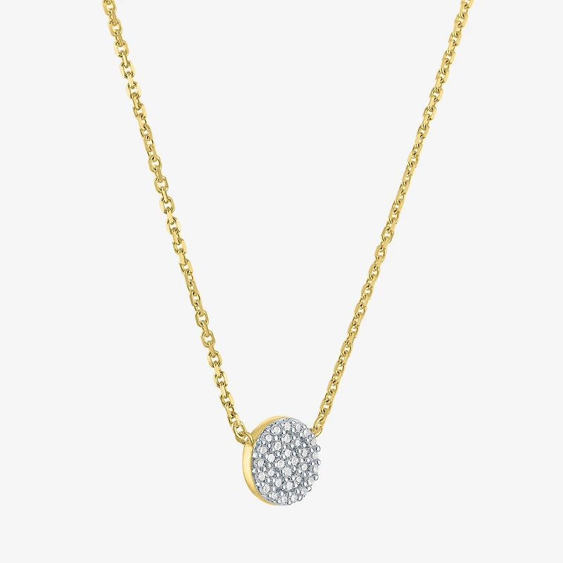 Diamond Addiction (G-H / I1-I2) Womens 1/10 CT. T.W. Lab Grown White Diamond 14K Gold Over Silver Round 16 Inch Pendant Necklace