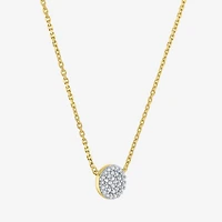 Diamond Addiction (G-H / I1-I2) Womens 1/10 CT. T.W. Lab Grown White Diamond 14K Gold Over Silver Round 16 Inch Pendant Necklace