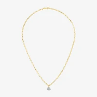 Diamond Addiction (G-H / I1-I2) Womens 1/10 CT. T.W. Lab Grown White Diamond 14K Gold Over Silver Heart 18 Inch Pendant Necklace