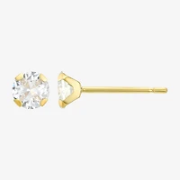 Womens Cubic Zirconia 14K Gold Round 3 Pair Earring Set