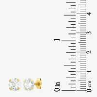Womens Cubic Zirconia 14K Gold Round 3 Pair Earring Set