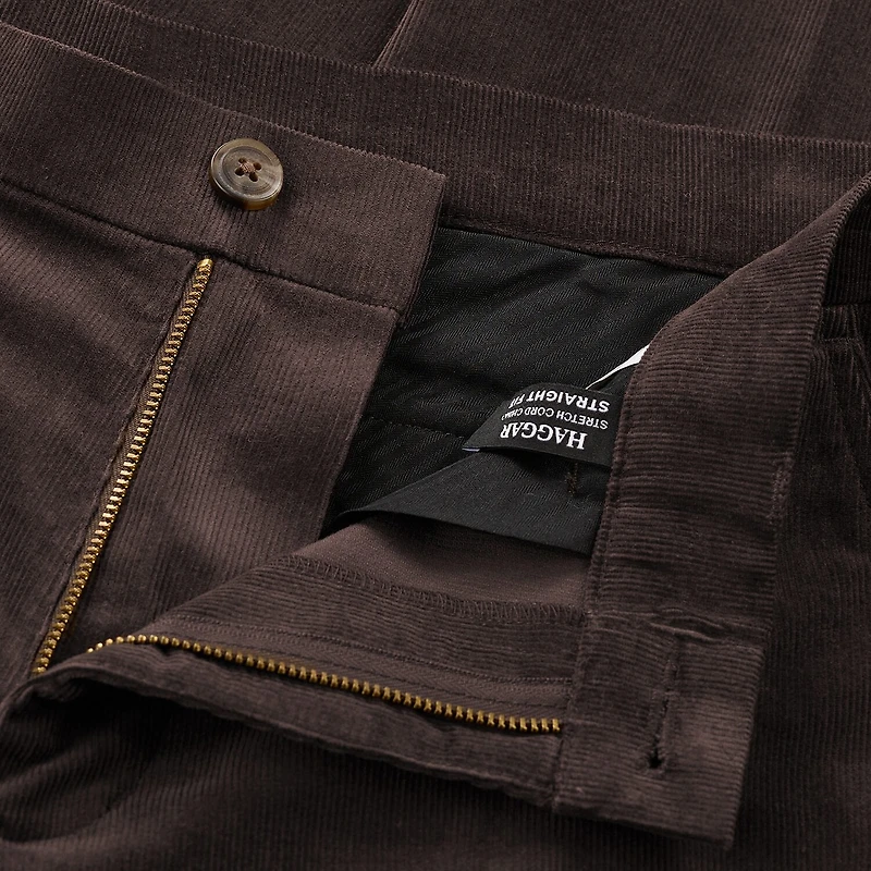 Haggar Corduroy Mens Straight Fit Flat Front Pant