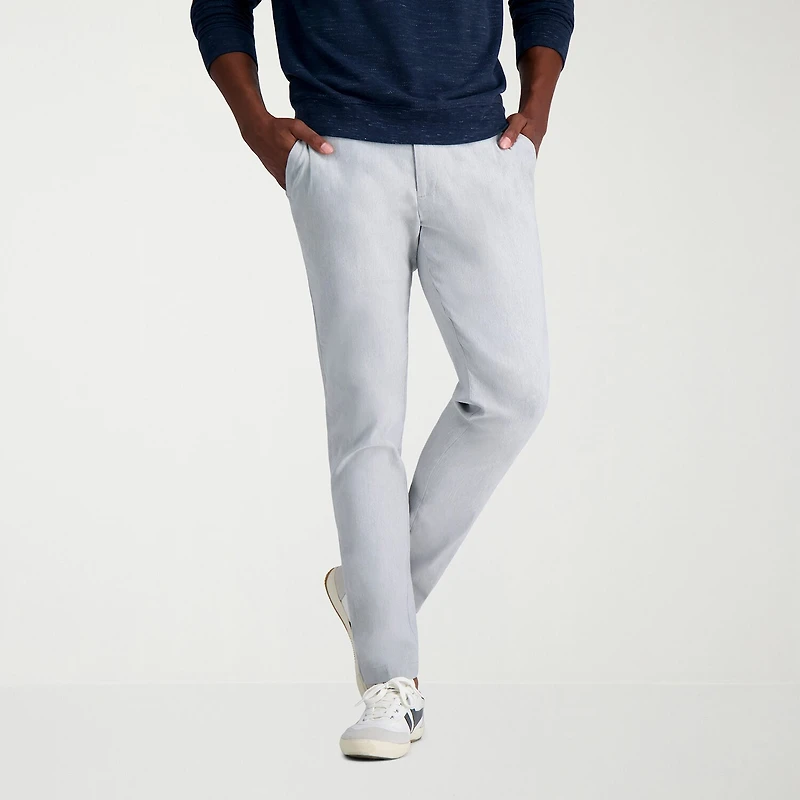Haggar Life Khaki Mens Comfort Waistband Slim Fit Flat Front Pant