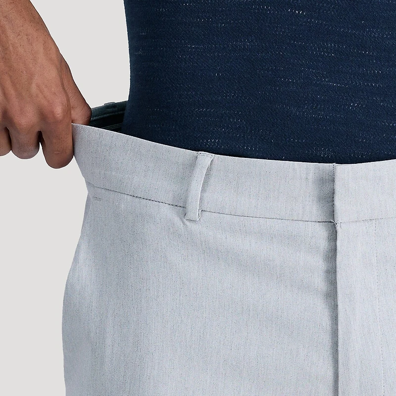 Haggar Life Khaki Mens Comfort Waistband Slim Fit Flat Front Pant