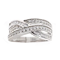 DiamonArt® Cubic Zirconia Sterling Silver Crossover Ring
