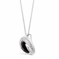 Womens Genuine Black Onyx Sterling Silver 18 Inch Pendant Necklace