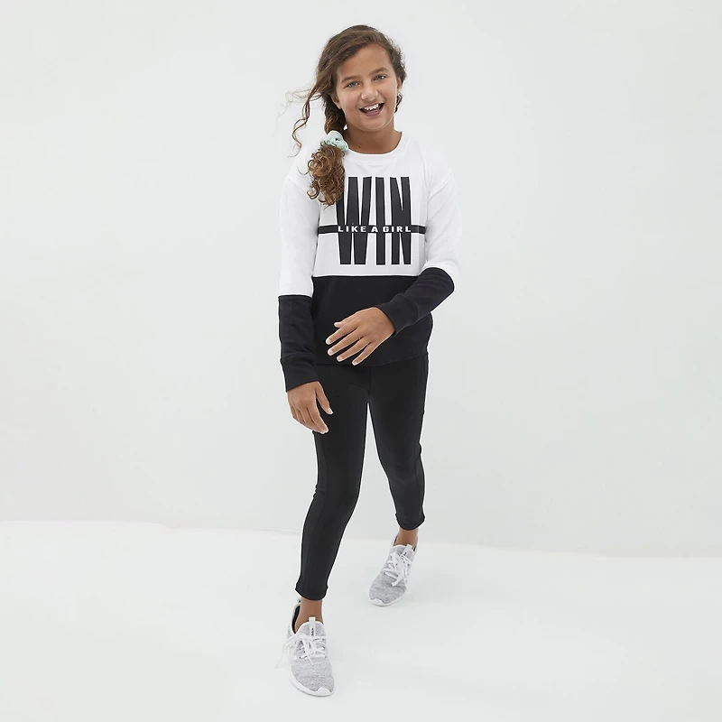 Xersion Active Little & Big Kid Girls Quick Dry High Rise 7/8 Ankle Legging