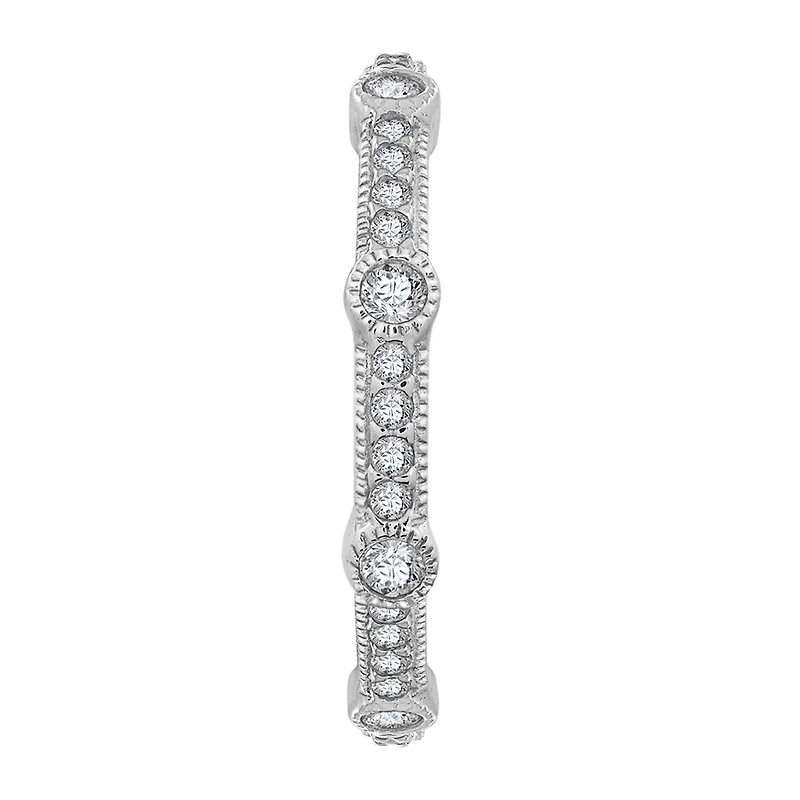Cubic Zirconia Sterling Silver Round Band