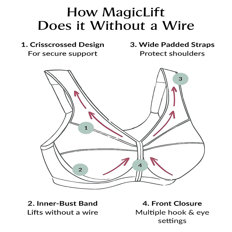 Glamorise MagicLift® Front-Closure Support Wirefree Bra-1200