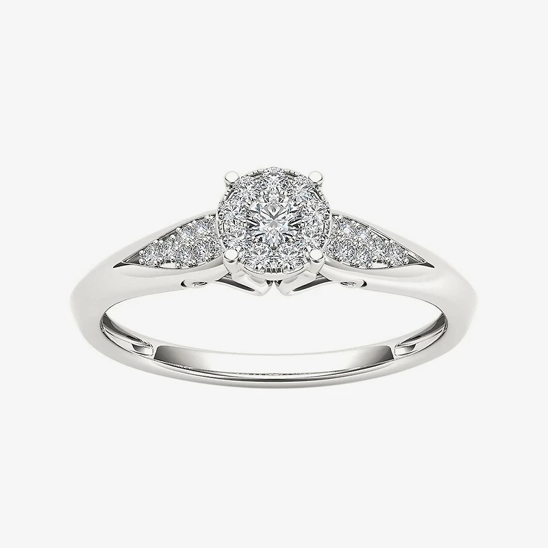1/6 CT.T.W. Natural Diamond 10K White Gold Engagement Ring